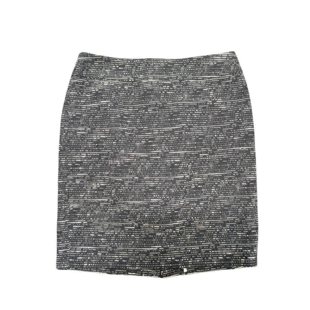 Ann Taylor LOFT Navy Blue White Straight Career Skirt Women's Size 4